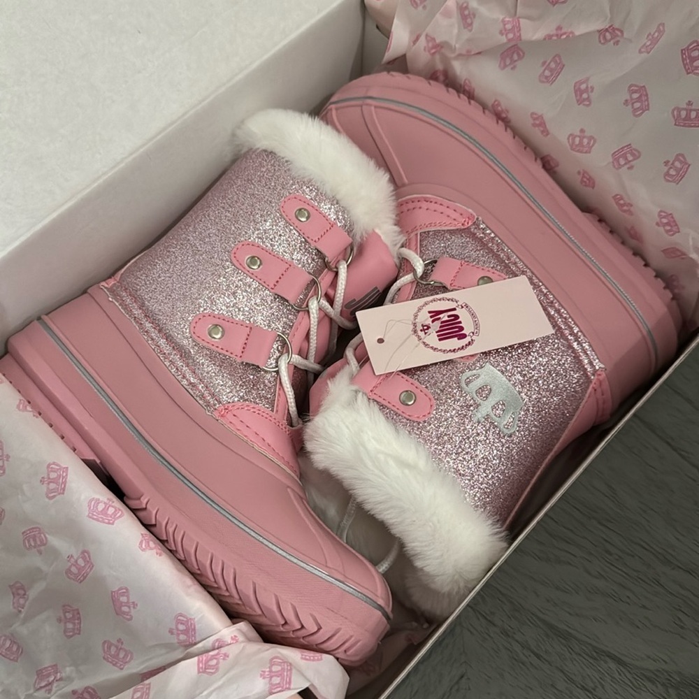 Juicy Couture JJK LIL ESCALON Pink Glitter Boots